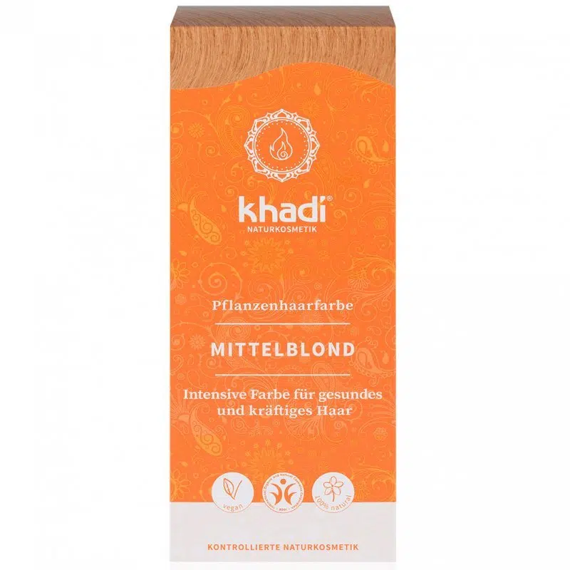 Khadi Hajfesték por - Középszőke 100g Khadi Hajfesték por - Középszőke 100g