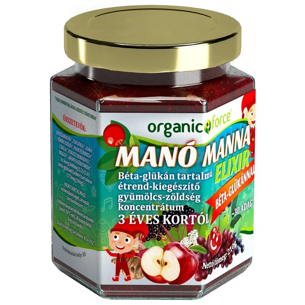 Manó manna elixír béta glükánnal 3 éves kortól 210g Manó manna elixír béta glükánnal 3 éves kortól 210g