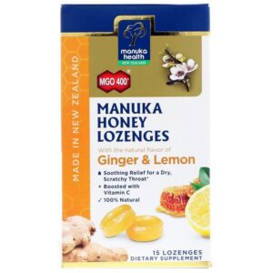 Manuka MGO 400+ mézes cukorka gyömbér és citrom 65g