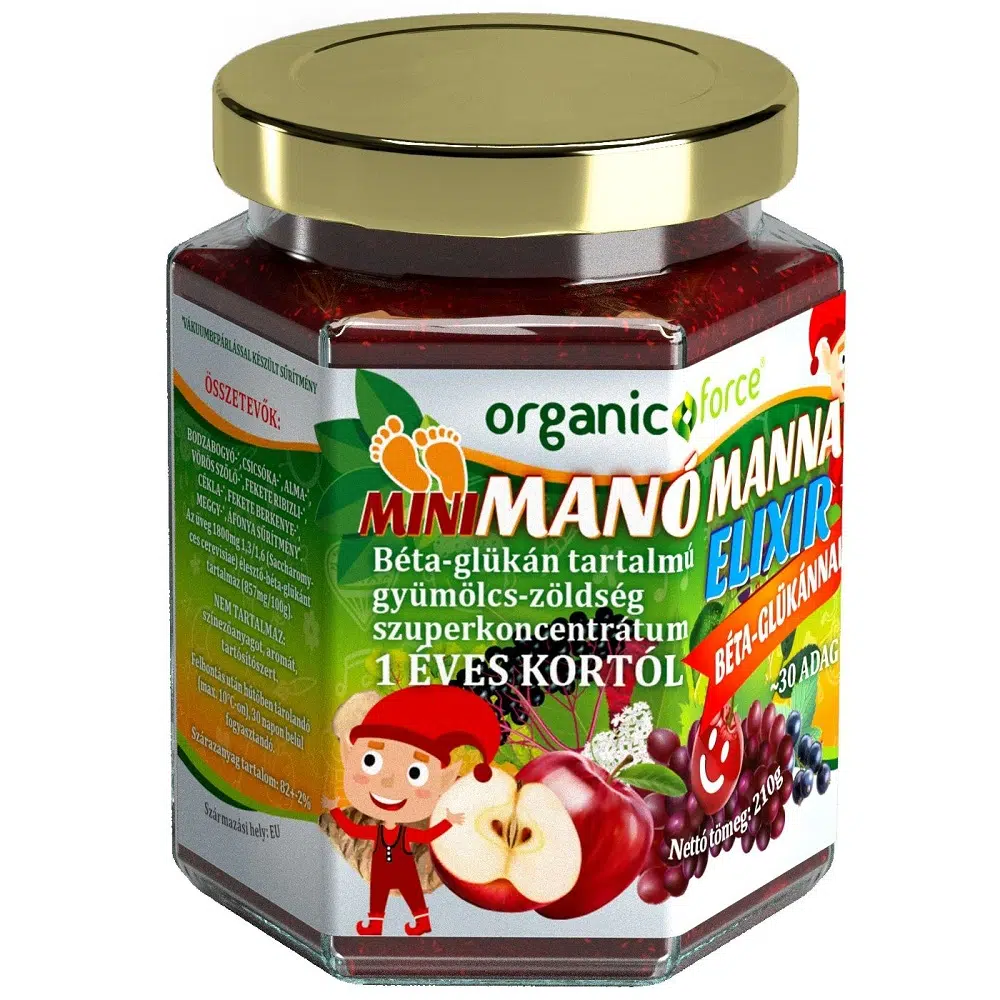 MINI manó manna elixír béta glükánnal 1 éves kortól 210g MINI manó manna elixír béta glükánnal 1 éves kortól 210g