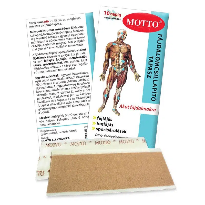 Motto fájdalomcsillapító tapasz kék Motto fájdalomcsillapító tapasz kék