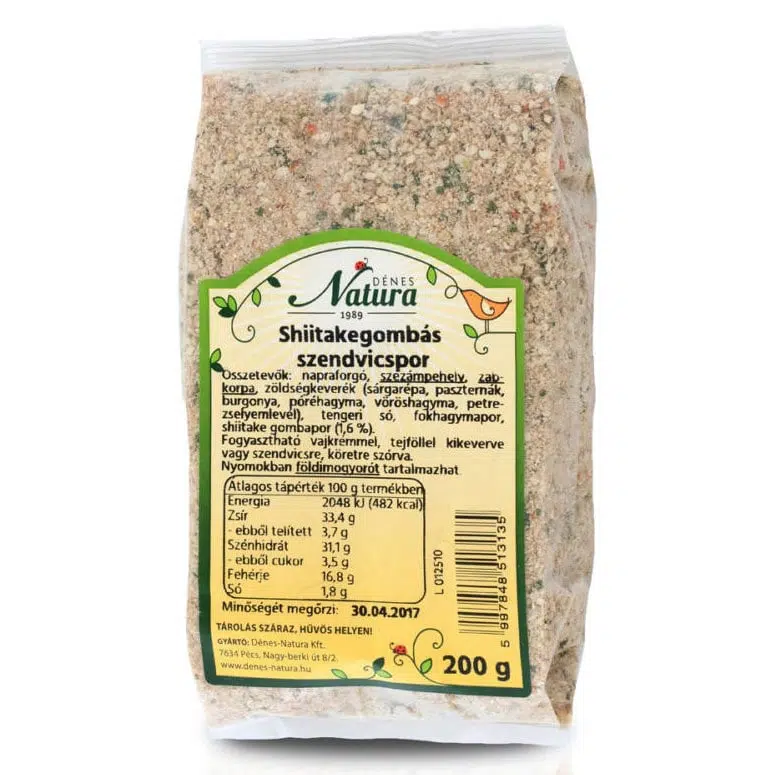 Natura shiitake gombás szendvicspor 200g Natura shiitake gombás szendvicspor 200g