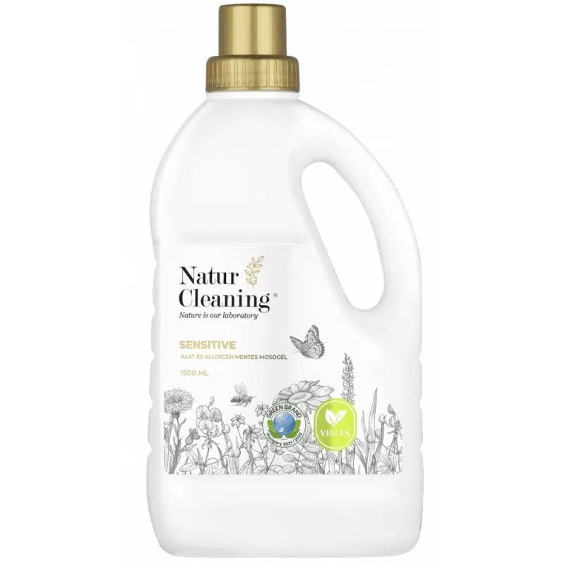 NaturCleaning Sensitive Illat,- és allergénmentes mosógél 1,5 liter NaturCleaning Sensitive Illat,- és allergénmentes mosógél 1,5 liter
