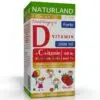 Naturland D3 forte + C-vitamin eper ízű gyerek rágótabletta 60db