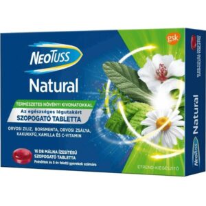 NeoTuss Natural MÁLNA ízű szopogató tabletta 16 db