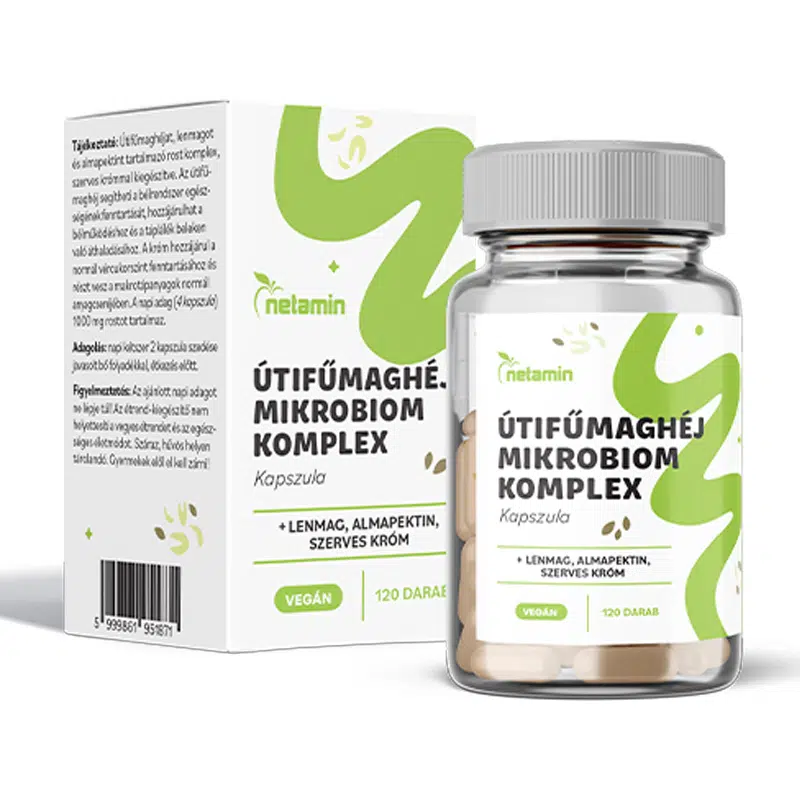 Netamin Útifűmaghéj Mikrobiom Komplex kapszula 120db Netamin Útifűmaghéj Mikrobiom Komplex kapszula 120db