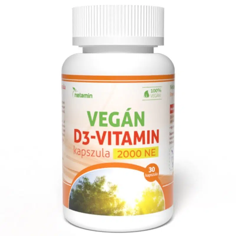 Netamin VEGÁN D3-vitamin (2000 NE) kapszula 30db Netamin VEGÁN D3-vitamin (2000 NE) kapszula 30db