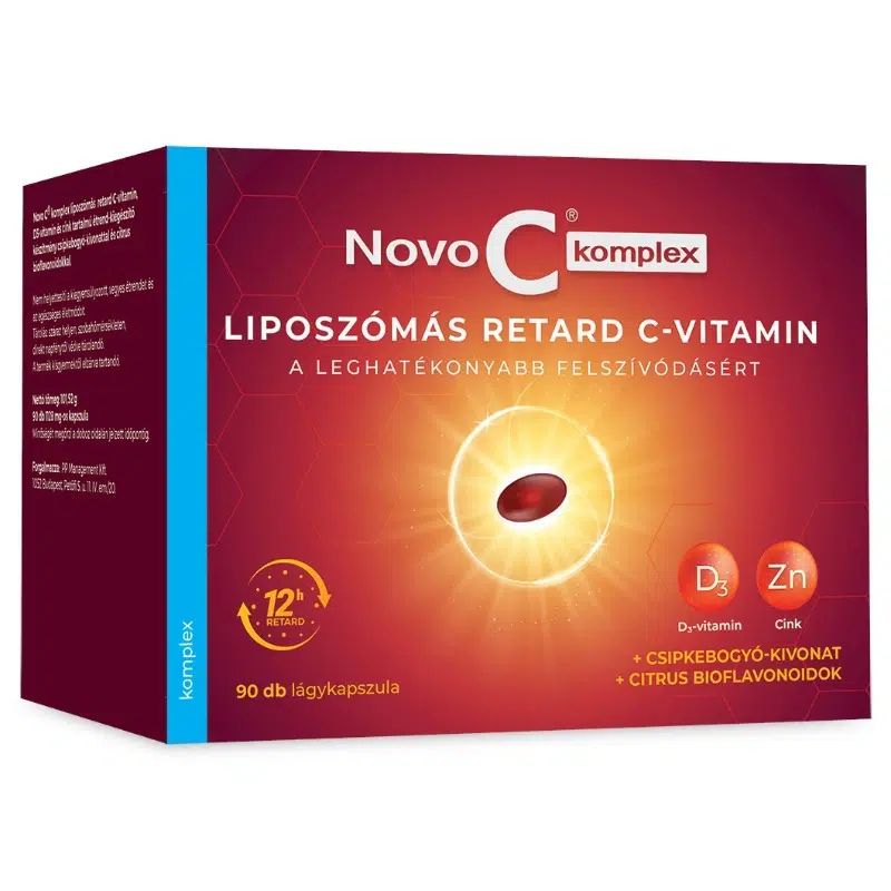 Novo C Komplex liposzómás RETARD C-vitamin + D3 + Cink 90db Novo C Komplex liposzómás RETARD C-vitamin + D3 + Cink 90db