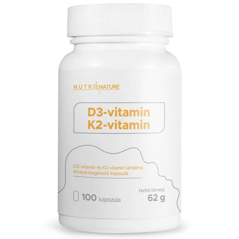 Nutri Nature D3-vitamin + K2-vitamin kapszula 100db Nutri Nature D3-vitamin + K2-vitamin kapszula 100db