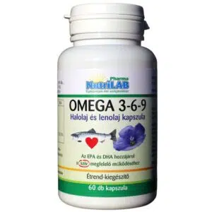 NutriLAB Omega 3-6-9 Halolaj és lenolaj kapszula 60db