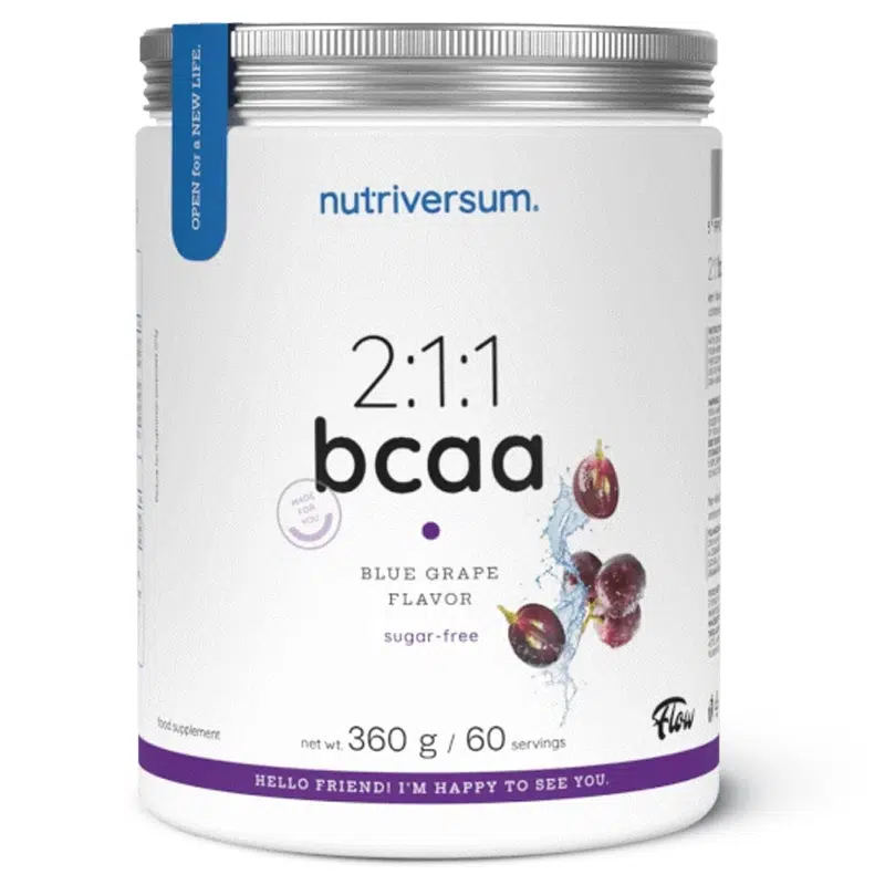 Nutriversum FLOW-2:1:1 BCAA kék szőlő sugar free 360g Nutriversum FLOW-2:1:1 BCAA kék szőlő sugar free 360g