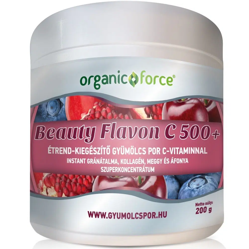 Organic Force Beauty Flavon C 500+ gyümölcs-zöldség szuperkoncentrátum por 200g Organic Force Beauty Flavon C 500+ gyümölcs-zöldség szuperkoncentrátum por 200g