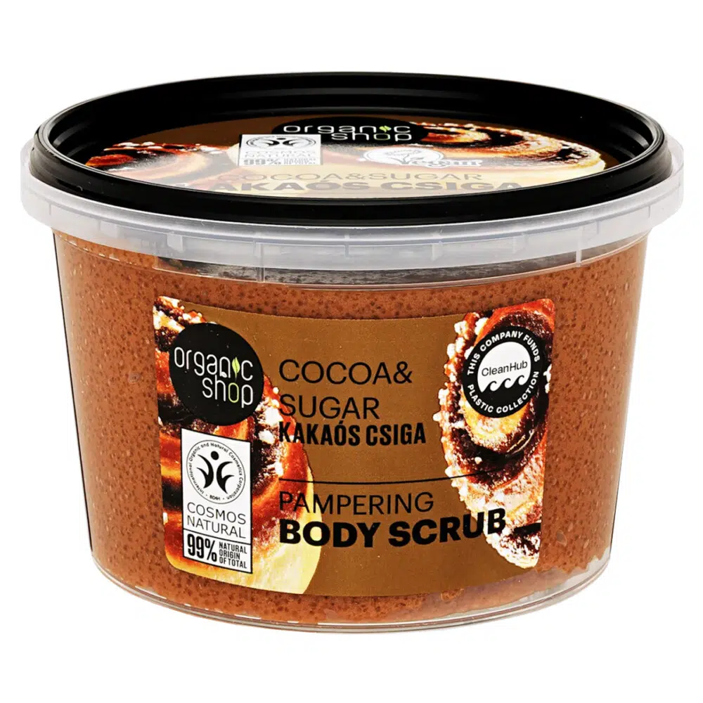 Organic Shop Kakaós csiga Kényeztető testradír bio kakaóval és cukorral - 250ml Organic Shop Kakaós csiga Kényeztető testradír bio kakaóval és cukorral - 250ml