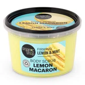 Organic Shop "Lemon Macaron" feszesítő testradír citrommal és mentával 250ml