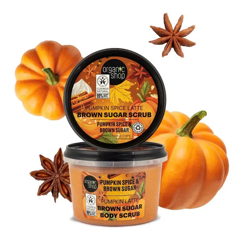 Organic Shop Pumpkin spice latte testradír sütőtökös fűszerrel és barna cukorral 250ml Organic Shop Pumpkin spice latte testradír sütőtökös fűszerrel és barna cukorral 250ml