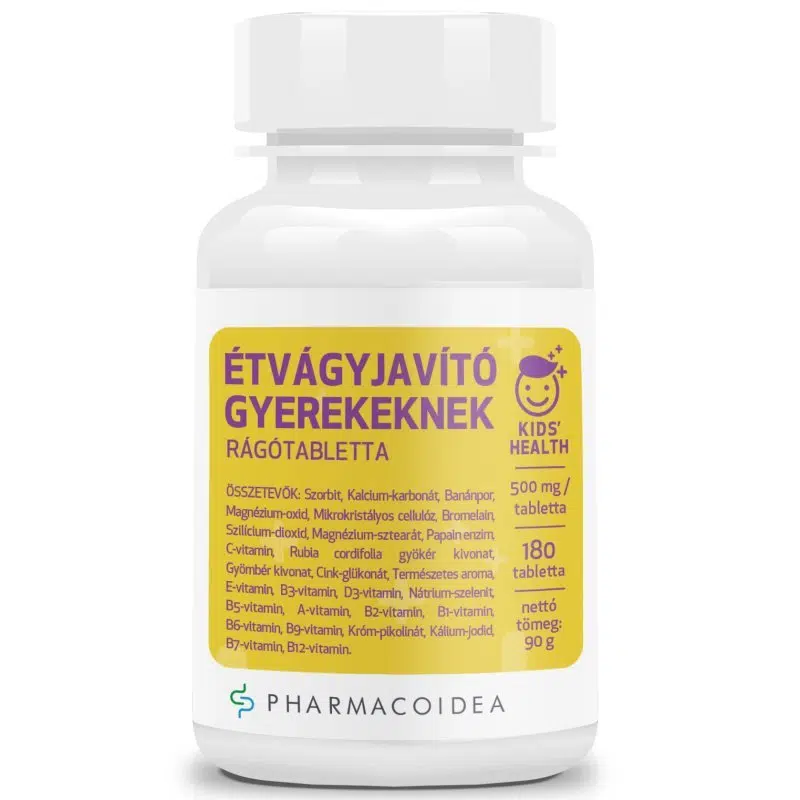 Pharmacoidea Étvágyjavító rágótabletta Gyerekeknek 180db Pharmacoidea Étvágyjavító rágótabletta Gyerekeknek 180db
