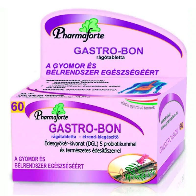 Pharmaforte Gastro-bon 60db rágótabletta Pharmaforte Gastro-bon 60db rágótabletta