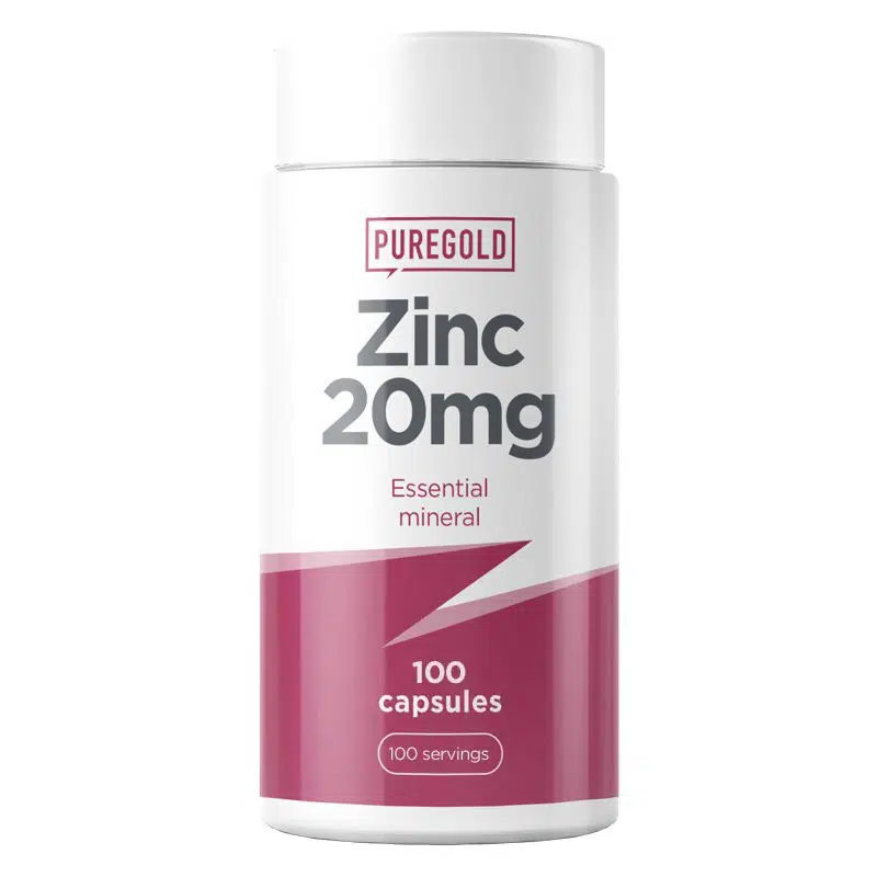 Pure Gold Zinc 20mg étrendkiegészítő tabletta - 100 db Pure Gold Zinc 20mg étrendkiegészítő tabletta - 100 db
