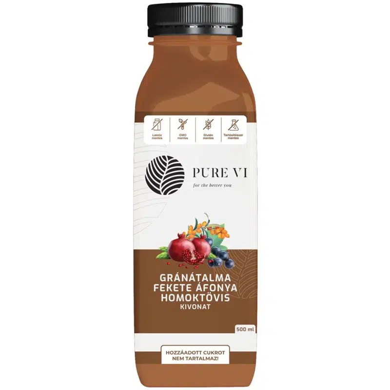 Pure Vi Gránátalma-Feketeáfonya-Homoktövis-kivonat 500ml Pure Vi Gránátalma-Feketeáfonya-Homoktövis-kivonat 500ml