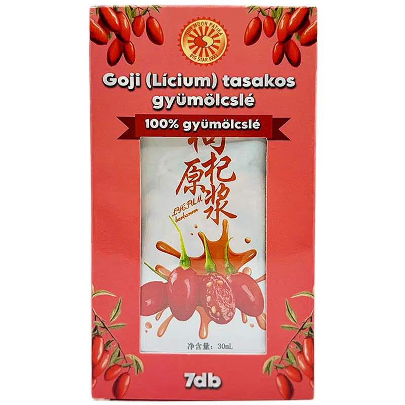 Sun moon Goji (Lícium) tasakos gyümölcslé 7x30ml (210ml) Sun moon Goji (Lícium) tasakos gyümölcslé 7x30ml (210ml)