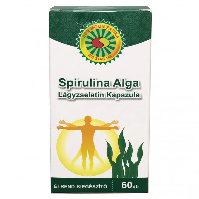Sun moon Spirulina Alga lágyzselatin kapszula 60db Sun moon Spirulina Alga lágyzselatin kapszula 60db