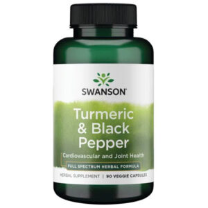 Swanson Turmeric - Kurkuma + Fekete bors növényi kapszula 90db