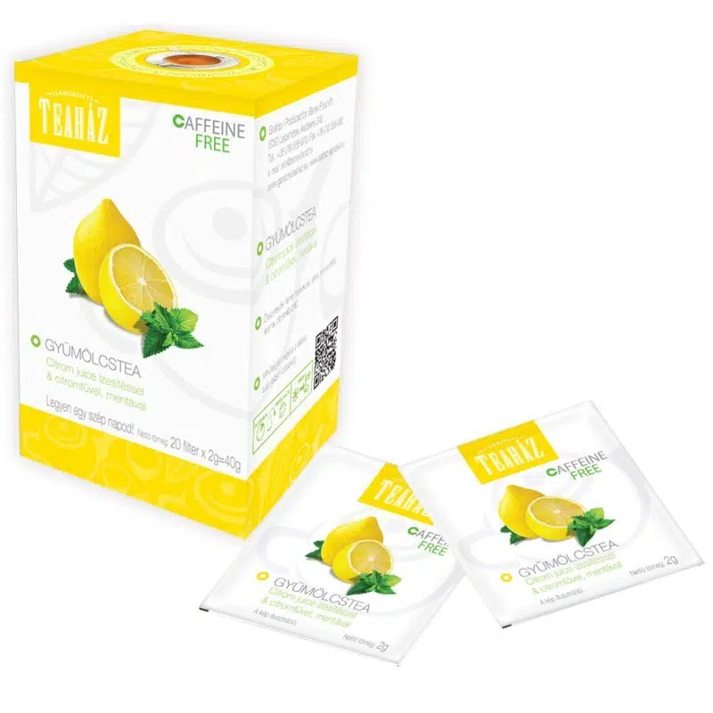 Gárdonyi Teaház gyümölcstea citrom Juice, citromfűvel, mentával 20 filter Gárdonyi Teaház gyümölcstea citrom Juice, citromfűvel, mentával 20 filter