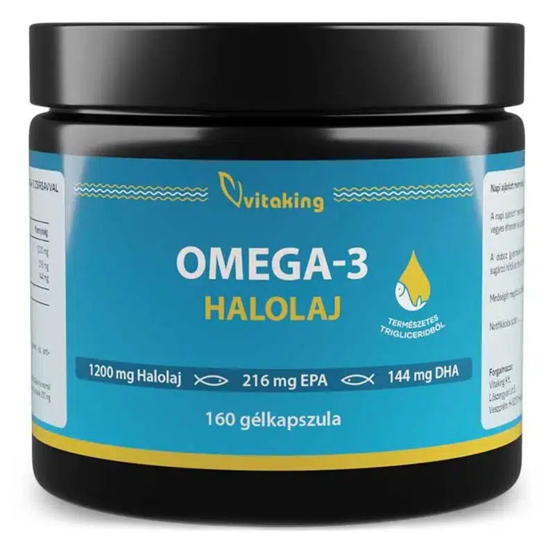 VitaKing Omega-3 Halolaj 1200mg lágyzselatin kapszula 160db NAGY KISZERELÉS VitaKing Omega-3 Halolaj 1200mg lágyzselatin kapszula 160db NAGY KISZERELÉS