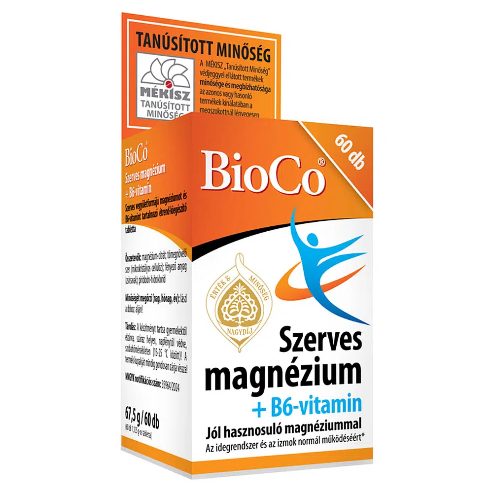 BioCo Szerves Magnézium +B6 tabletta 60 db BioCo Szerves Magnézium +B6 tabletta 60 db