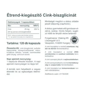 Vitaking Cink Biszglicinát kapszula - 120db - Image 2 Vitaking Cink Biszglicinát kapszula - 120db - Image 2