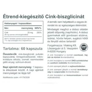 Vitaking Cink Biszglicinát kapszula - 60db - Image 2 Vitaking Cink Biszglicinát kapszula - 60db - Image 2