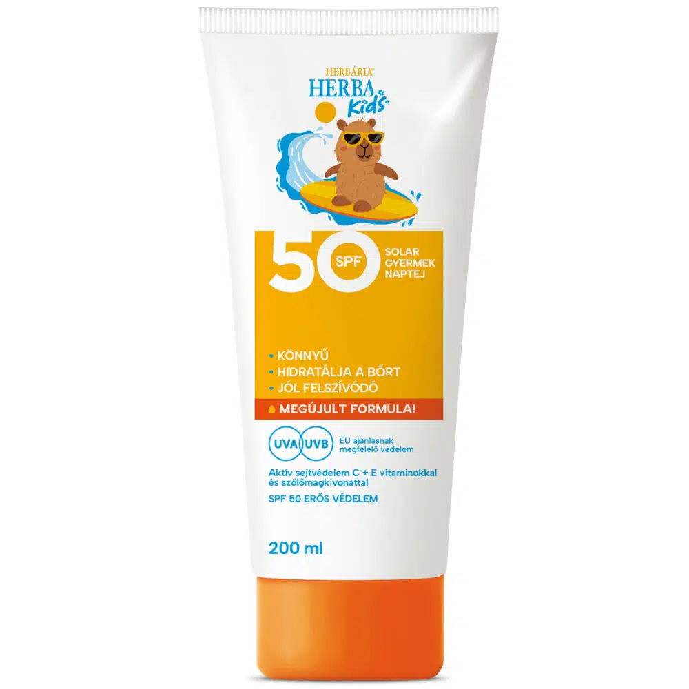 Herbária Herba Kids Solar SPF 50 gyermek naptej - 200ml Herbária Herba Kids Solar SPF 50 gyermek naptej - 200ml