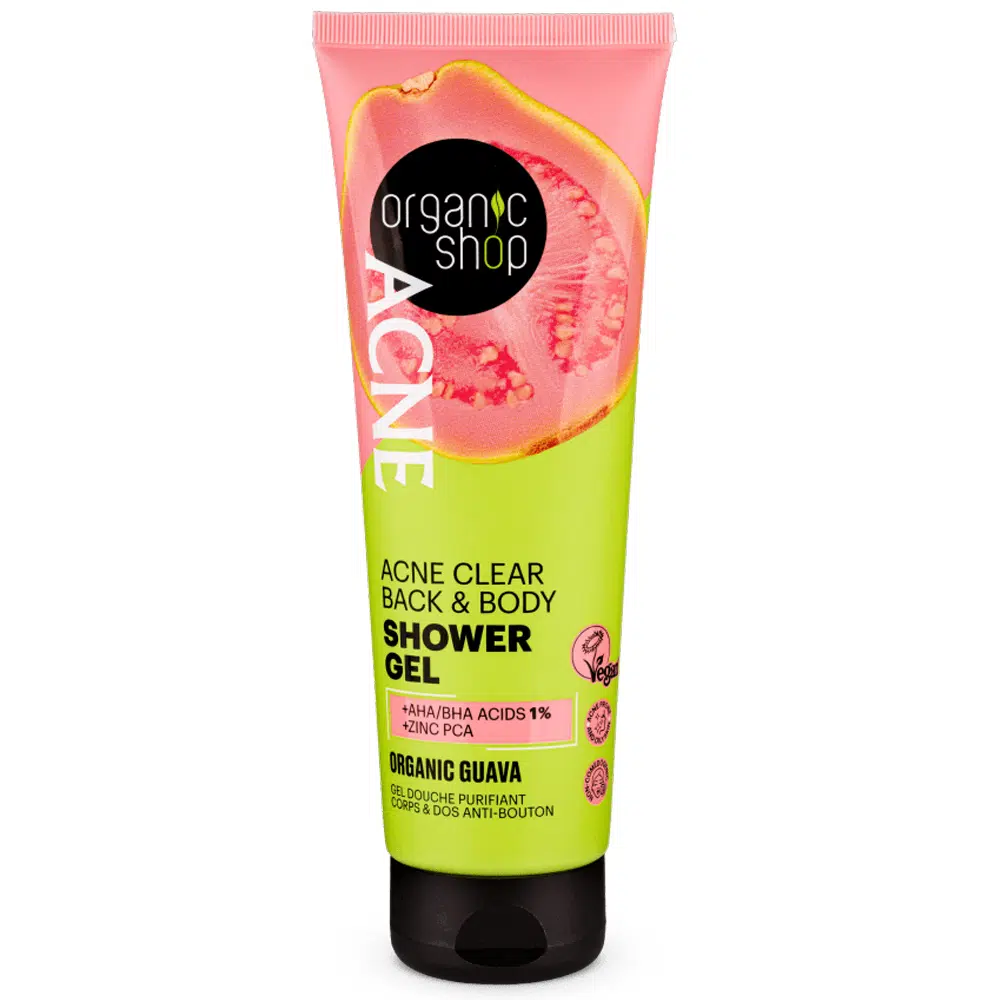 Organic Shop ACNE Tusfürdő pattanásos bőrre bio guavával - 200ml Organic Shop ACNE Tusfürdő pattanásos bőrre bio guavával - 200ml