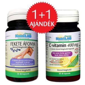 Nutrilab Fekete áfonya kapszula + AJÁNDÉK C-vitamin kapszula - 30db+30db