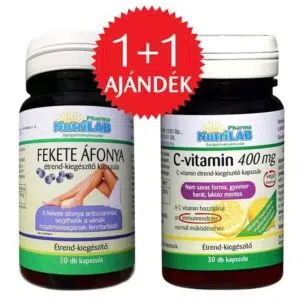 Nutrilab Fekete áfonya kapszula + AJÁNDÉK C-vitamin kapszula - 30db+30db