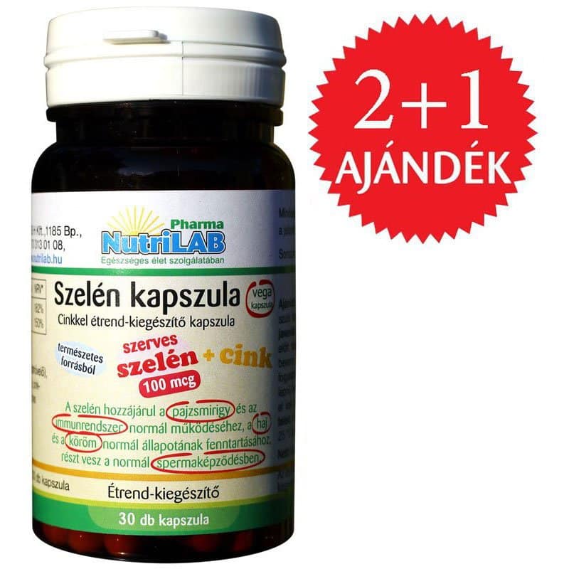 Nutrilab Szelén cinkkel kapszula 2+1 AKCIÓ - 3x30db Nutrilab Szelén cinkkel kapszula 2+1 AKCIÓ - 3x30db