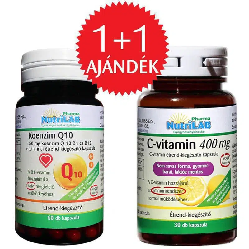 Nutrilab Koenzim Q10 50mg kapszula + AJÁNDÉK C-vitamin kapszula - 60db+30db Nutrilab Koenzim Q10 50mg kapszula + AJÁNDÉK C-vitamin kapszula - 60db+30db