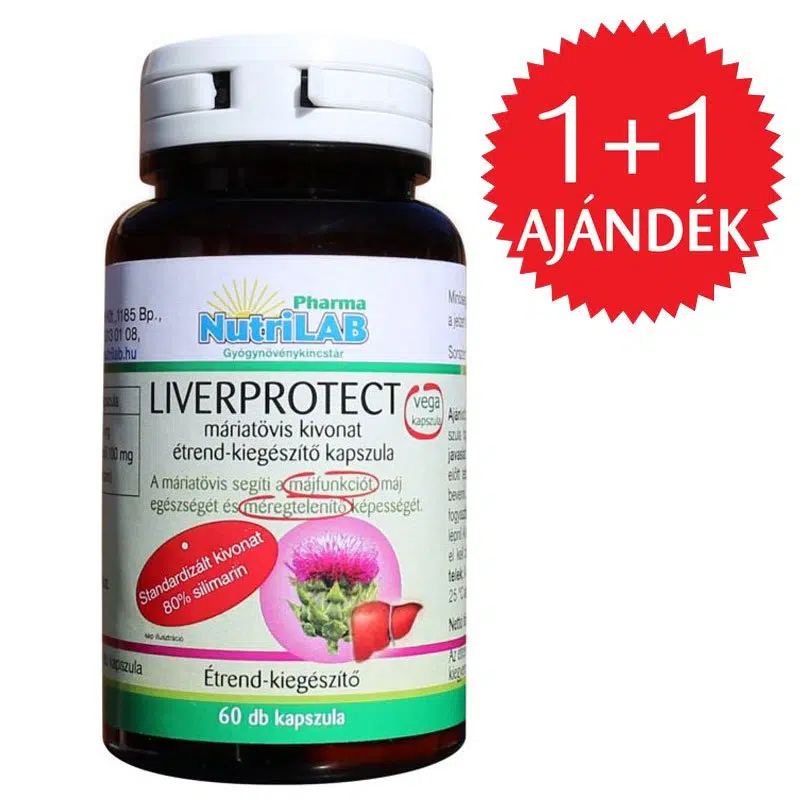 Nutrilab Liverprotect Máriatövis kivonat kapszula 1+1 AJÁNDÉK - 2x60db Nutrilab Liverprotect Máriatövis kivonat kapszula 1+1 AJÁNDÉK - 2x60db