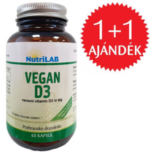 Nutrilab Vega D3-vitamin Algából kapszula 1+1 AJÁNDÉK - 2x60db