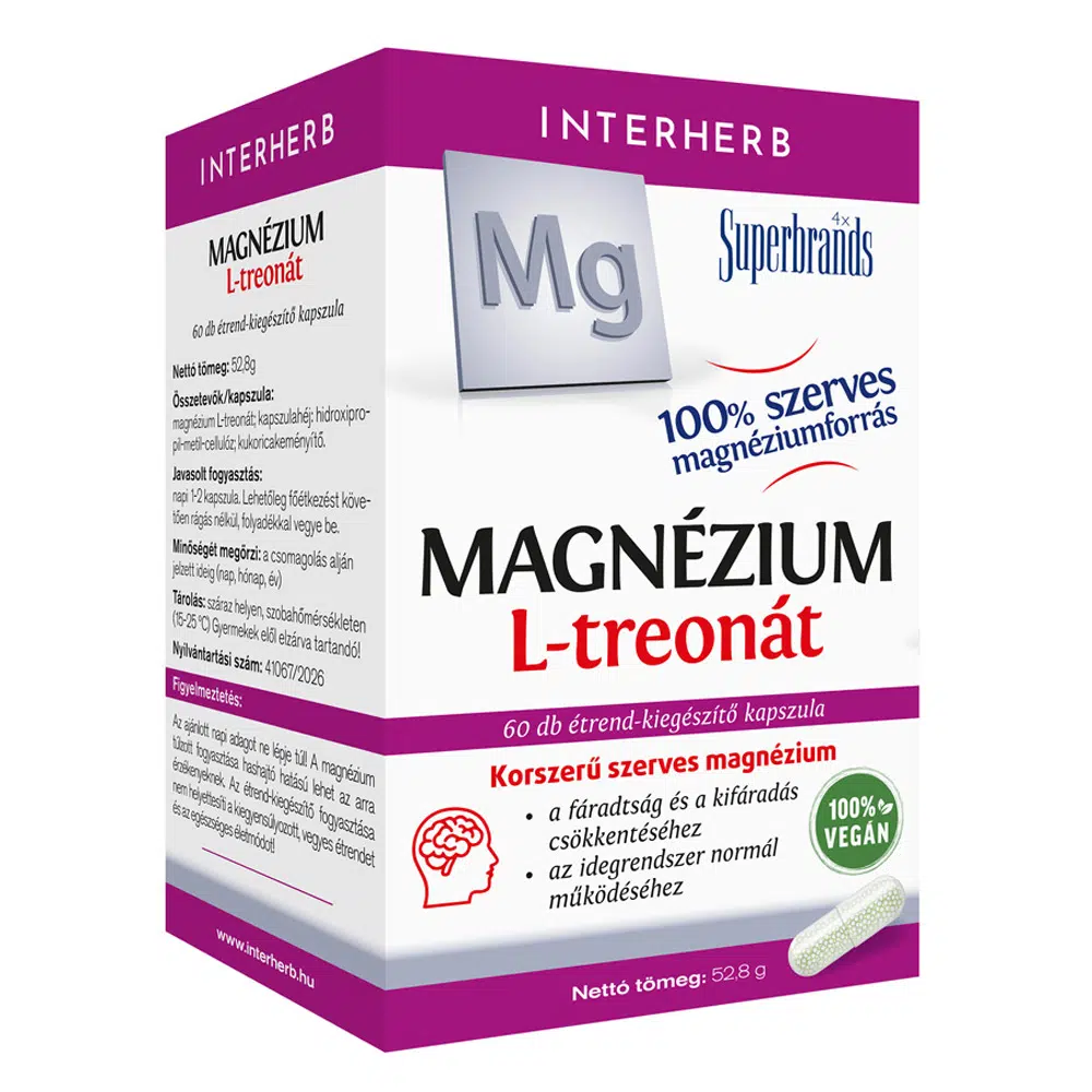Interherb Magnézium L-treonát kapszula - 60db Interherb Magnézium L-treonát kapszula - 60db