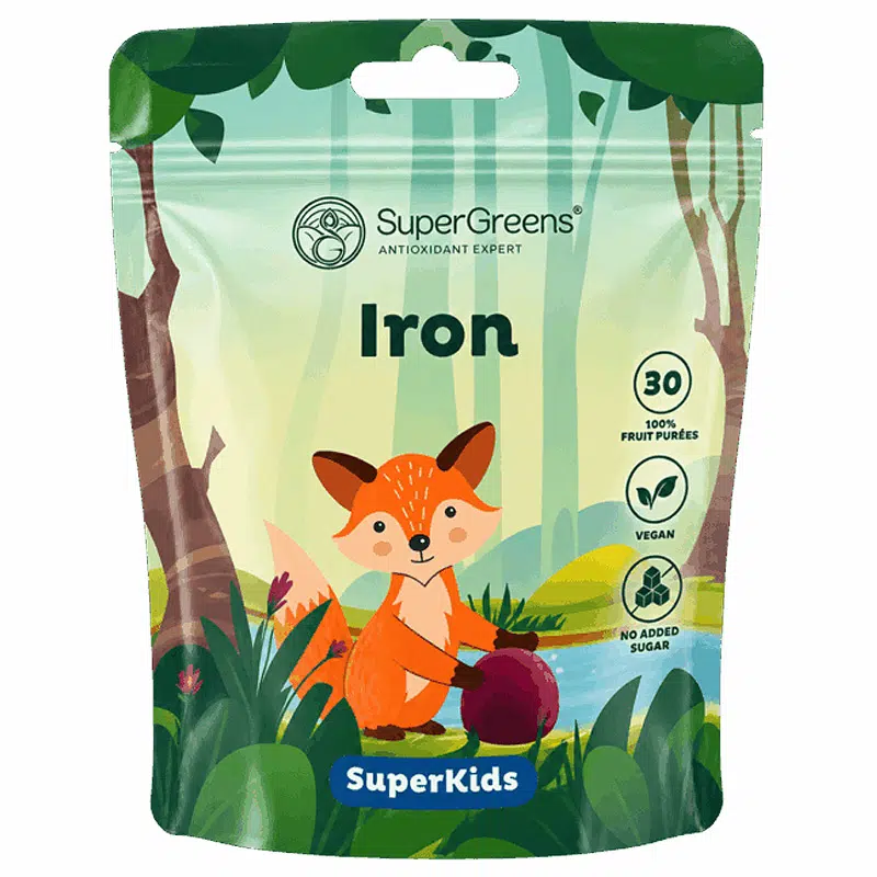 SuperGreens SuperKids Vas formázott gyümölcspüré falatkák gyerekeknek - 30db SuperGreens SuperKids Vas formázott gyümölcspüré falatkák gyerekeknek - 30db