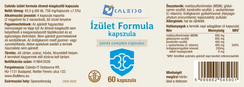 Caleido Ízület Formula kapszula - 60db - Image 2 Caleido Ízület Formula kapszula - 60db - Image 2