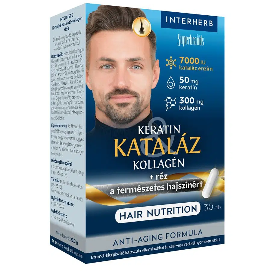 Interherb Keratin & Kataláz & Kollagén Hair Nutrition kapszula - 30db Interherb Keratin & Kataláz & Kollagén Hair Nutrition kapszula - 30db