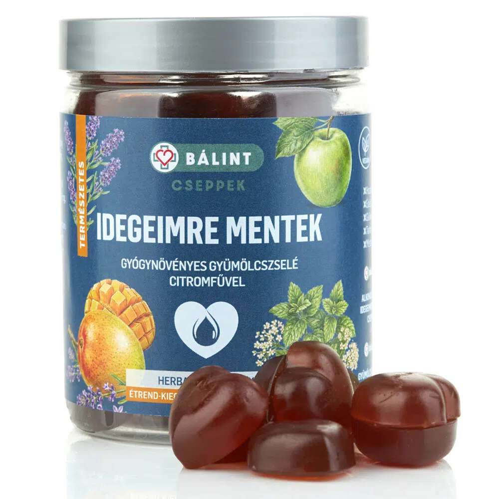 Bálint Idegeimre mentek gyógynövényes gyümölcszselé citromfűvel - 60db Bálint Idegeimre mentek gyógynövényes gyümölcszselé citromfűvel - 60db