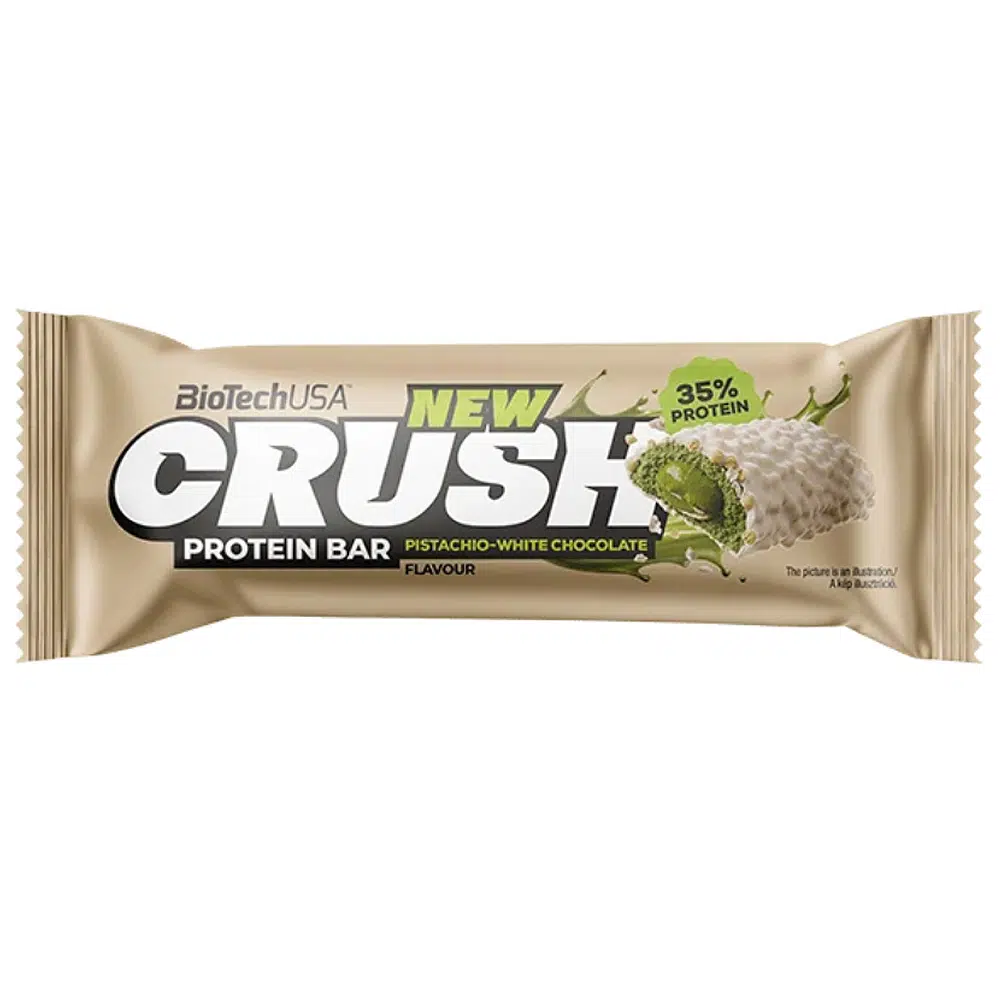 BioTech USA Crush Protein Bar pisztácia-fehércsokoládé - 45g BioTech USA Crush Protein Bar pisztácia-fehércsokoládé - 45g